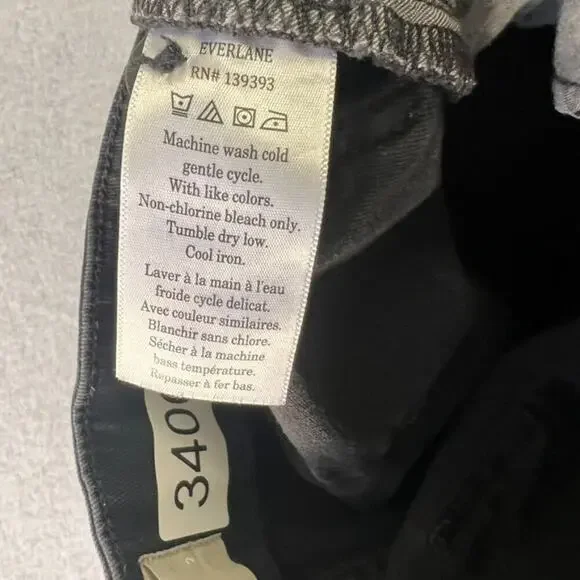 Everlane Jeans Women's Size 2 Black Cropped High Waist Straight Organic Cotton - Picture 12 of 13